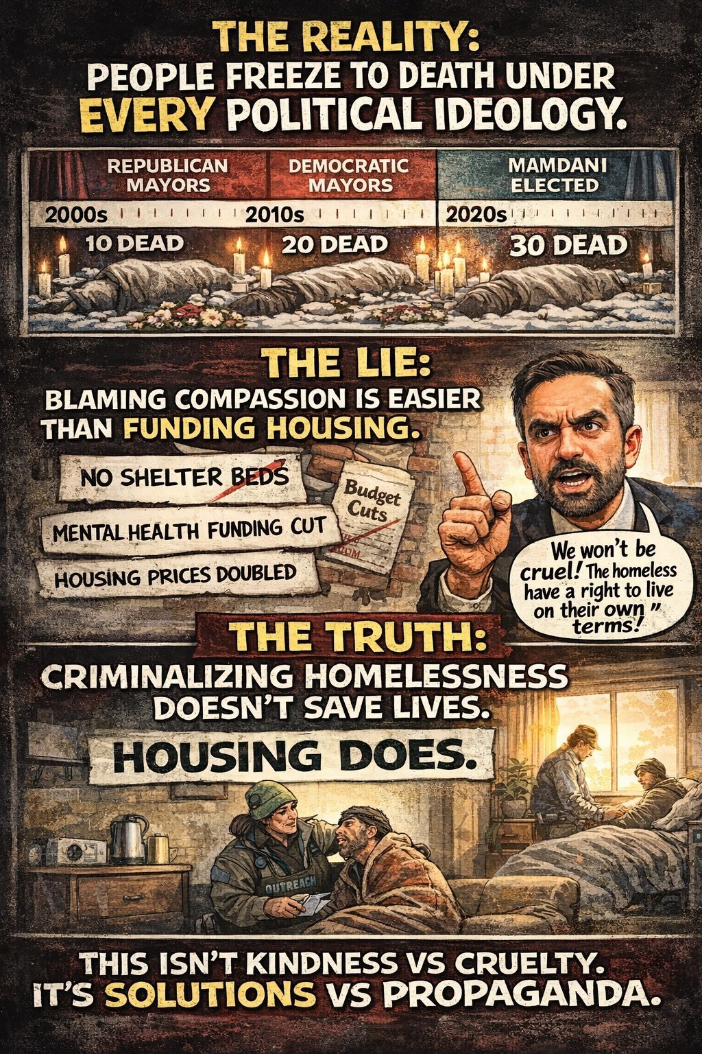 Counter-image providing context and facts about homelessness