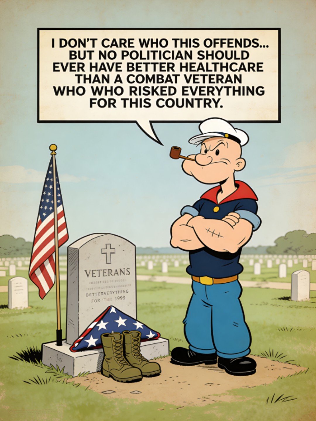 No politician should have better healthcare than a combat veteran
